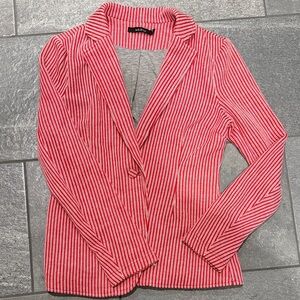 Ark & Co Vintage Red & White Mint Striped Blazer